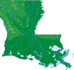 Louisiana topographical map
